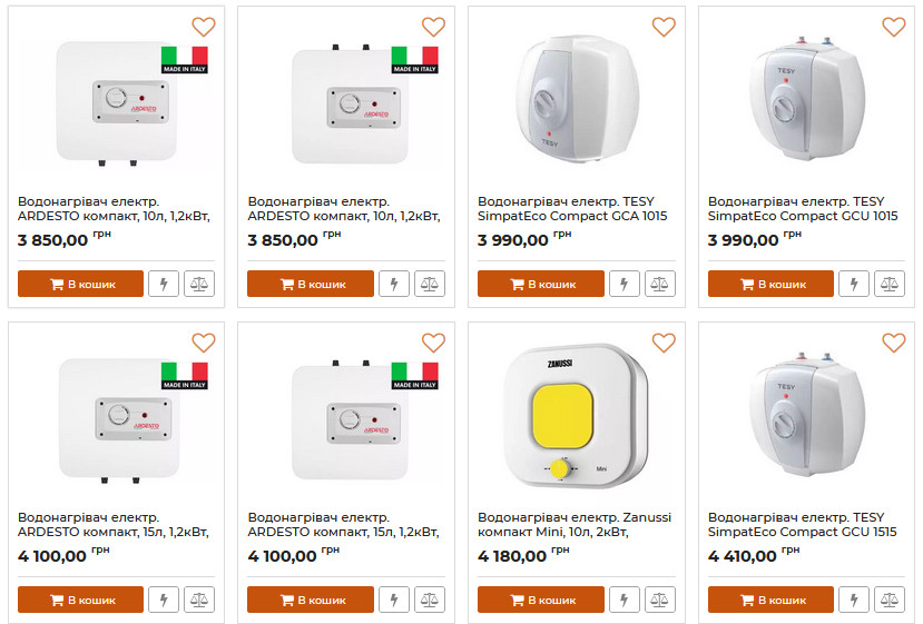 Водонагрівачі електричні накопичувальні